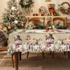 1 Stück Weihnachten Runde und Rechteckige Tischdecke, Verschiedene Größen, Weihnachtsmann und Weihnachts-Schneemann Retro Muster Dekoration Tischdecke, Weihnachten Ga