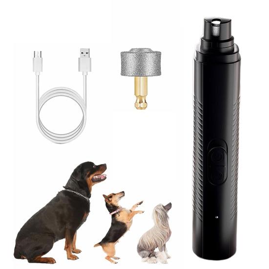 Electric Pet Nail Grinder USB Rechargeable Dog Nail Trimmer with LED Light 3 Grinding Methods Silent Portable Nail Grinder for Small to Large Dogs
