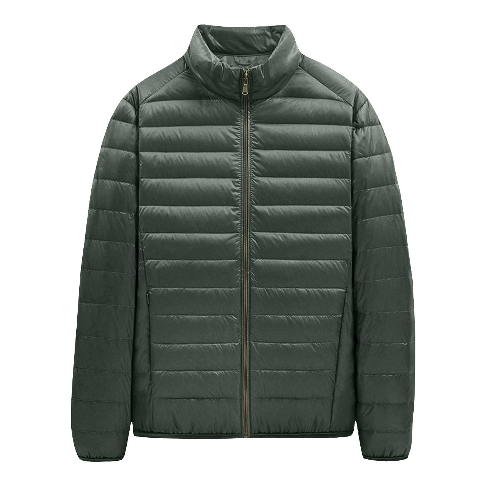 

Пуховик из хлопка, легкий и тонкий свободный большой повседневный пуховик с воротником-стойкой XXL армия зеленый