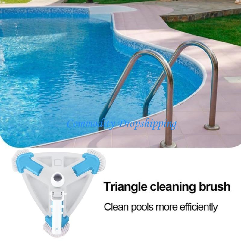 Y5JC Triangular Pool Vacuum Head for Easy Cleaning of Sensitive Surfaces Thick Bristles Pool Brush