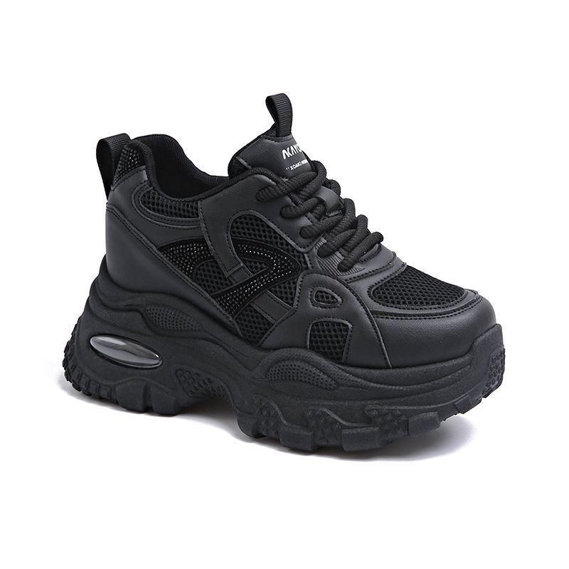 22 New Spring and Autumn Mesh Breathable Little White Sports Shoes Student Small Thick-soled Dad Shoes