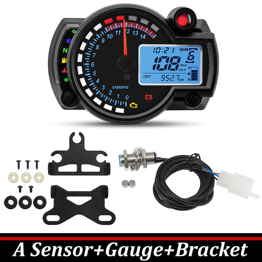 12V Universal 7 Color Backlight Motorcycle Speedometer Tachometer RPM Odometer Panel Dashboard for Honda Suzuki Yamaha Kawasaki