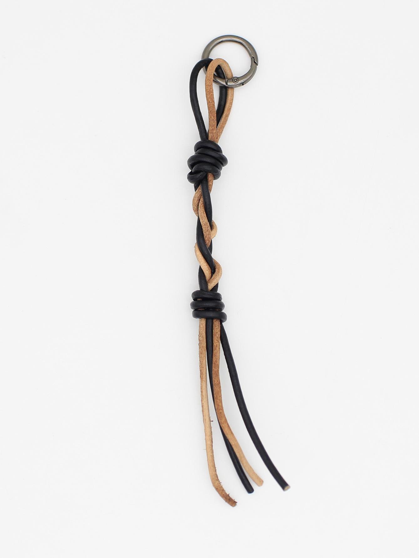New retro real cowhide rope bag pendant new Chinese handmade braided rope fashion pendant bohemian keychain