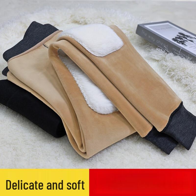 Men's Fleece-Lined Thermal Pants with Thickened Knee Pads