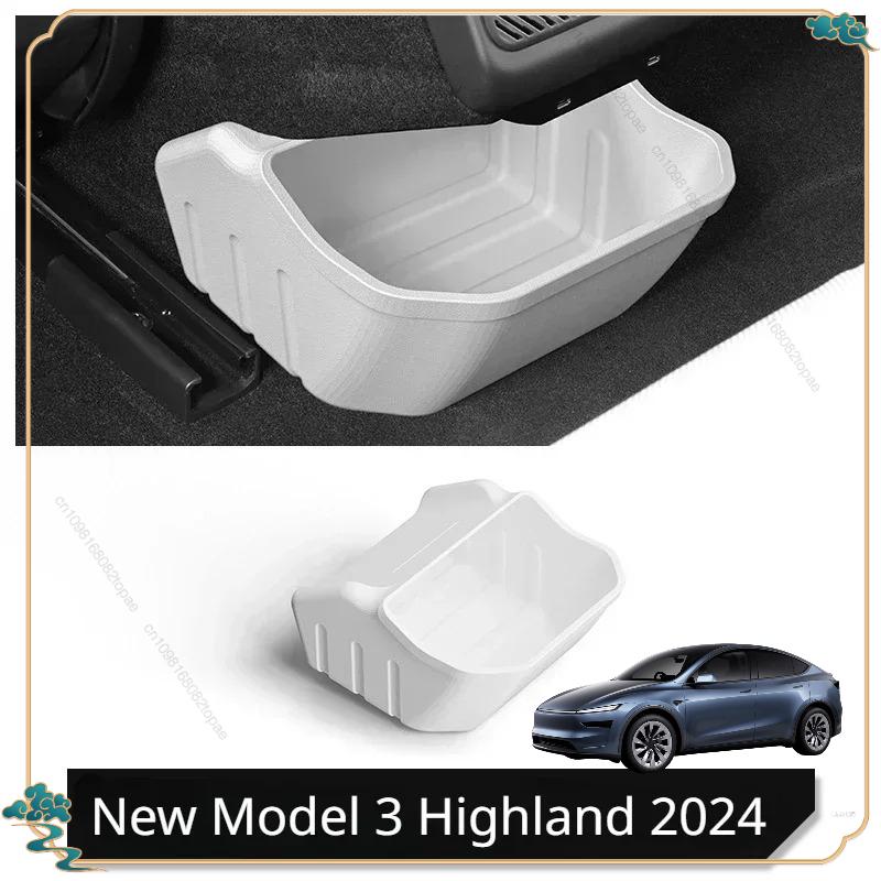 Rear Seat Storage Box Below For Tesla Model 3 Highland 2024 The Rear Air Outlet Storage Box Rear Seat Organizer Tray Accessories