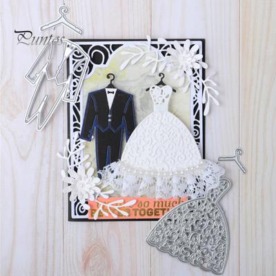 Fustelle per abito da sposa, fai da te, scrapbooking, goffratura, carta, biglietti, stencil, stampo