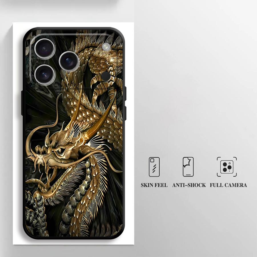 Tiger Dragon Case for Apple iPhone 17 Pro Max 13 11 12 Air XR XS MAX 16 14 15 Pro 7 8 Funda Phone Cover