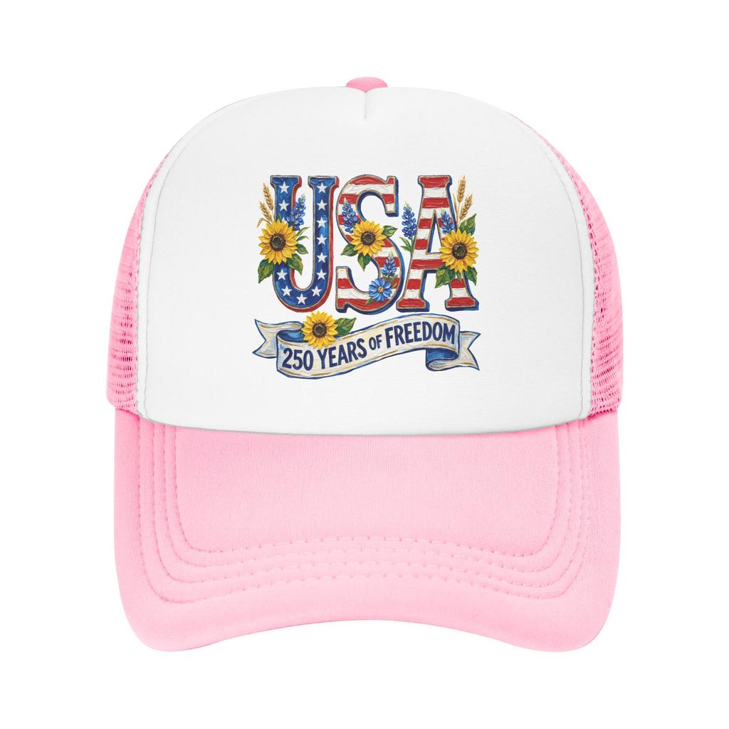 Years of Freedom Mesh Baseball Cap Adult Sport Sun Caps Independence Day Hats Adjustable Summer Trucker Caps