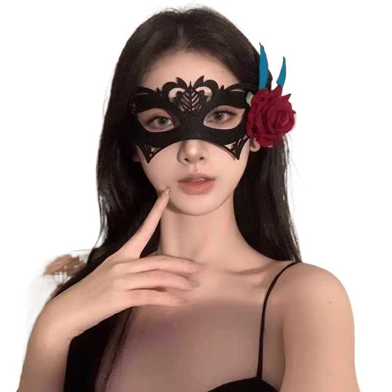 Geheimnisvolle Halbgesichts-Maskerade-Augenmaske für Halloween-Kostümparty