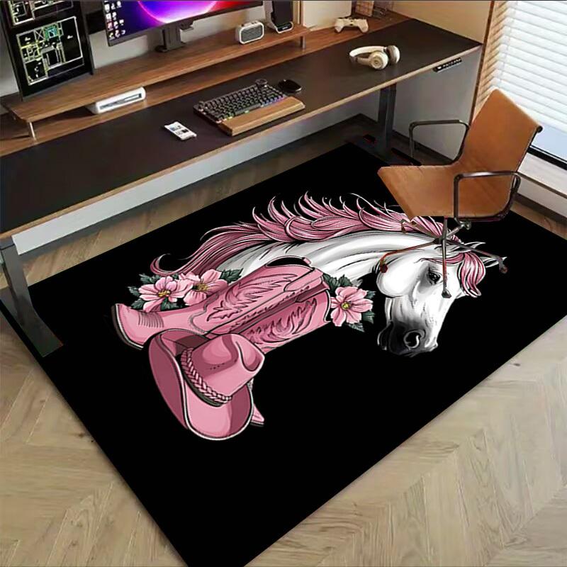 1PC cowgirl, boots Extra Large Non Slip Floor carpet, Office, family, Studio   Large Area Rug Indoor Rugs, Bold Statement Piece