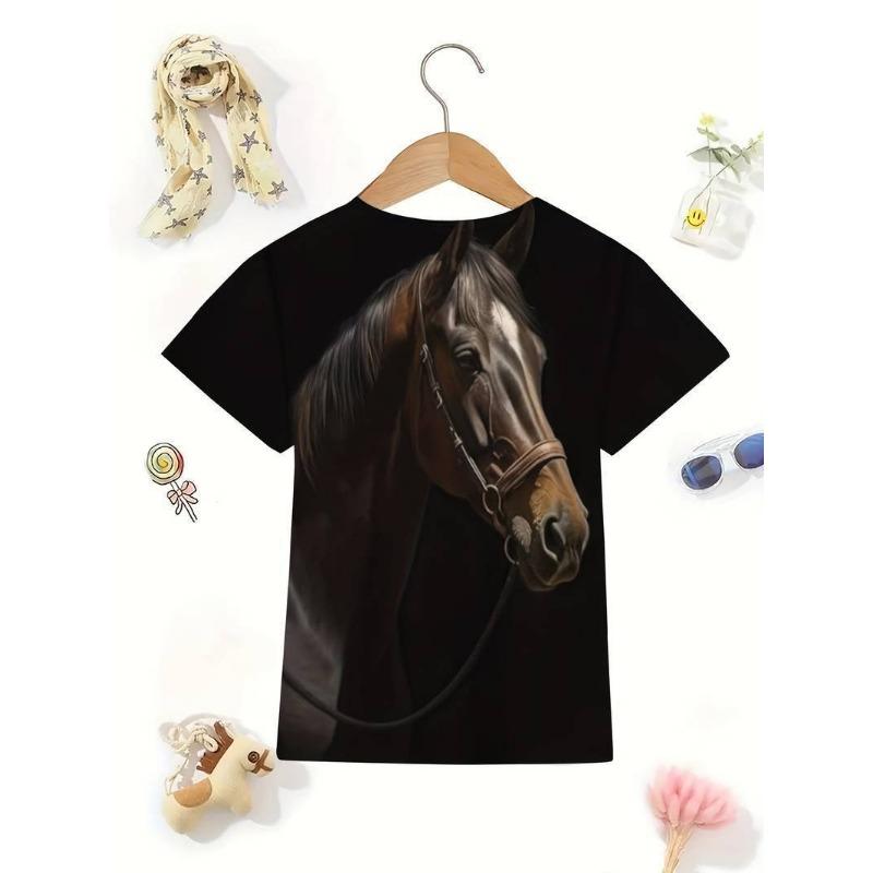 Ma Series 3D Digital Printed T-shirt Short Sleeved Unisex Summer Round Neck Top