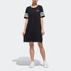 Adidas Neo Pnda Dress Fun Panda Print Striped Breathable Short Sleeve Dress Women Dress Black GK1557
