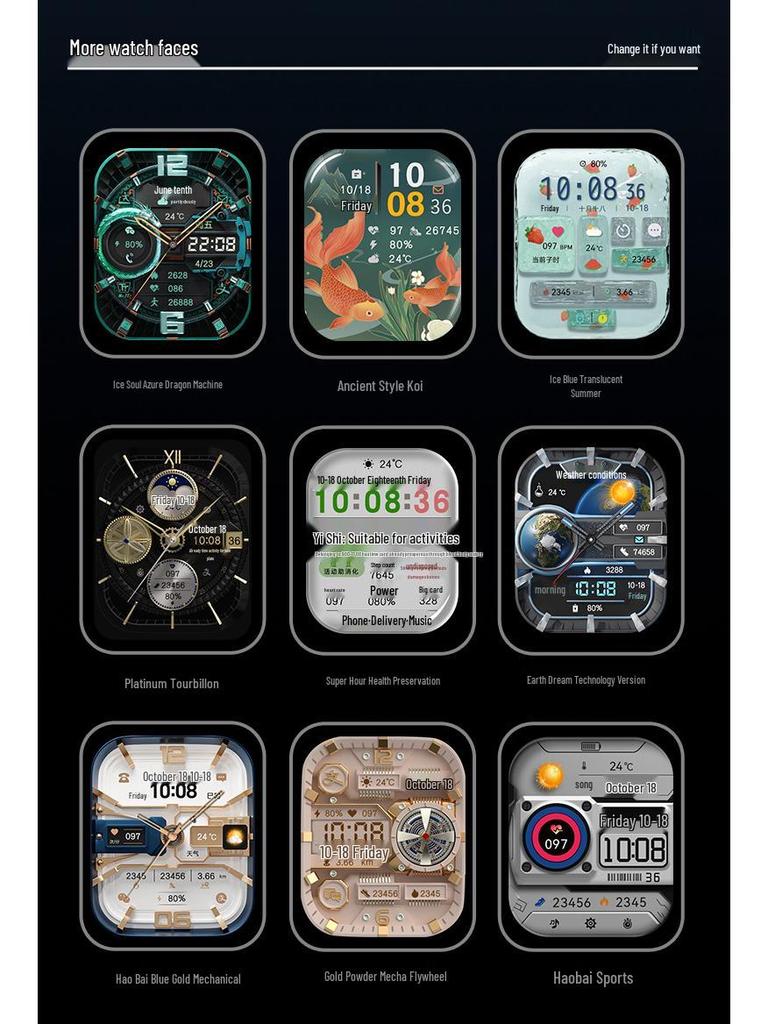 YU9 Smartwatch with WiFi 6, SIM Card, Fingerprint Unlock, Phone Features & Morse Code Xiao Su Mi System