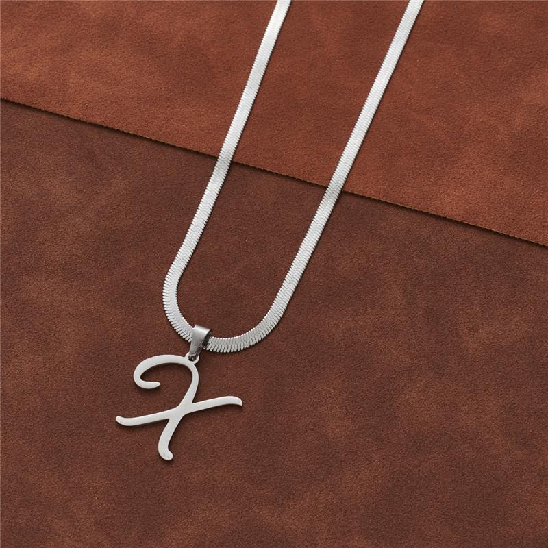 Dainty Initial Necklace Silver 26 Letters Snake Chain Necklaces for Women Girls Jewelry Choker Birthday Gifts