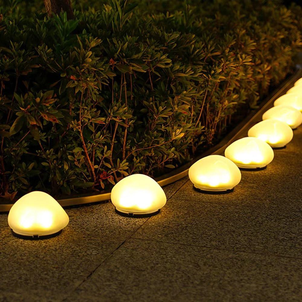 Cobblestone Shaped Solar Stone Lamp Energy Saving Waterproof Outdoor Pebble Lamp Wireless Solar Powered LED Solar Light Garden