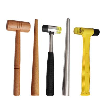 Jewelers Making Tools, Double Face Jewelry Making Rubber Hammer and Stainless Steel Ring Mandrel Sizer Ring Enlarger Stick for Ring Enlargement Repair