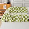 Checkered Simple Sofa Cushion, Universal Sofa Cover for All Seasons, Non-slip Sofa Cover Blanket, Dust-proof Lazy Large Sofa Towel