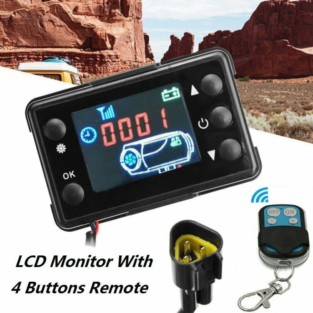 Universeller Diesel-Lufterhitzer-Controller LCD-Monitor Thermostatschalter mit Fernbedienung für 12V/24V 2kW/5kW/8kW Diesel-Standheizung
