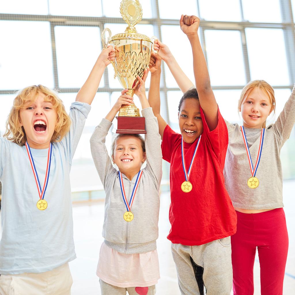 1.5" Mini Bronze Award Medals Plastic Winner Medals for Award 3rd Place with Neck Ribbon for Sports Competitions Party Favors