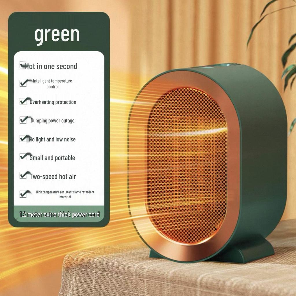 Quick Heat PTC Electric Fan Heater for Living Room & Bedroom - Low Noise, Safe Tip-Over Feature