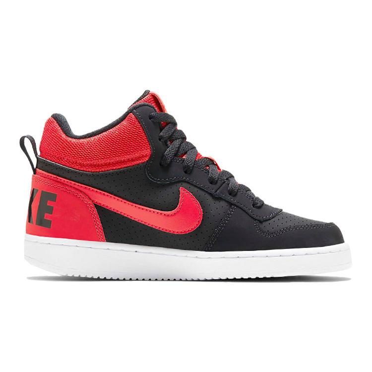 New Nike Court Borough Mid Sneakers Black/Red GS 839977-002
