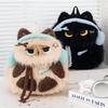 Kawaii Siamese Cat Plush Backpack Headphone Student School Bag  Shopping