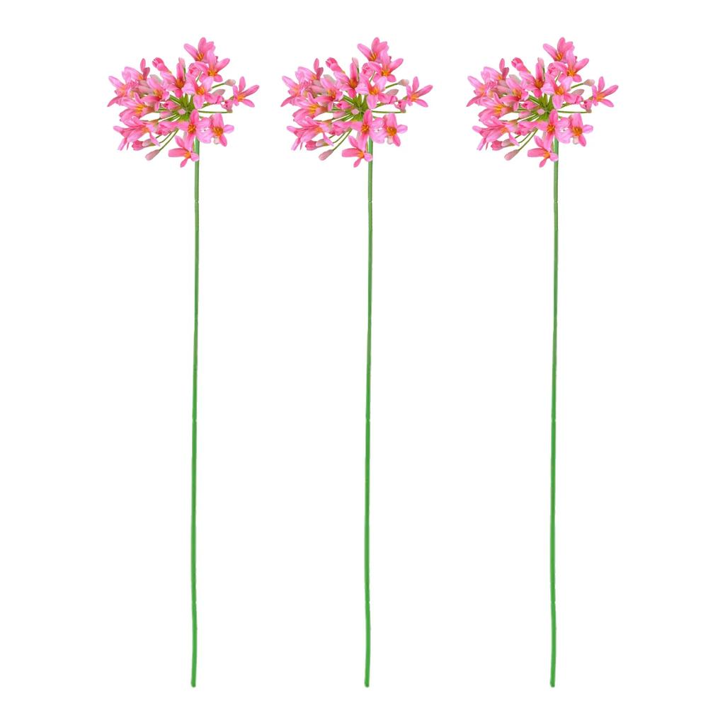 3pcs Artificial African Agapanthus Floral Simulated Plant Stem Flower Arrangement Ornaments European Style Home Wedding Decor