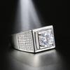 Electroplated Ring Men's Wide Version European and American Fashion Simulation Diamond Ring with an Open and Domineering Ring