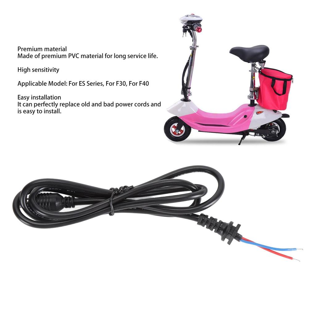 Electric Scooter Power Connection Cable DC855 Charging Port PVC High Sensitivity Power Cable Connection Line for ES Series for F30 for F40