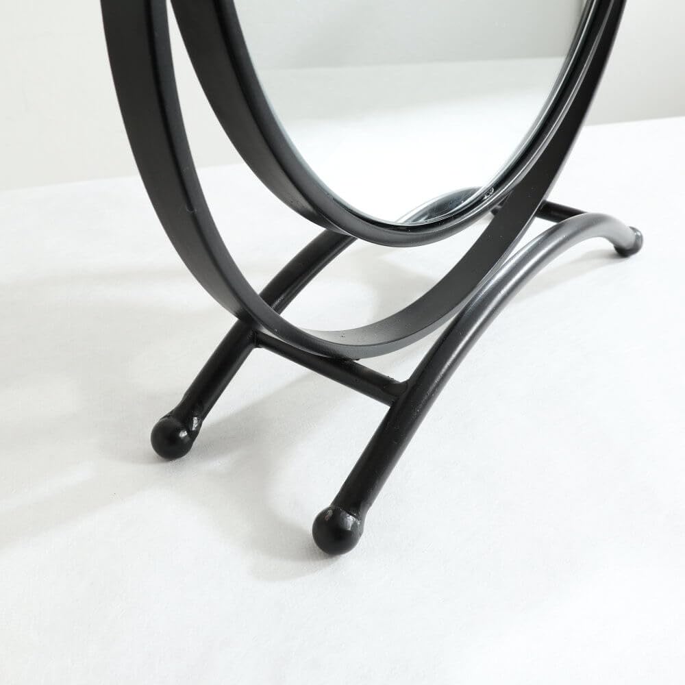 Tabletop Mirror 360 Degree Rotation Makeup Black Mirror Double-Sided Mirror,