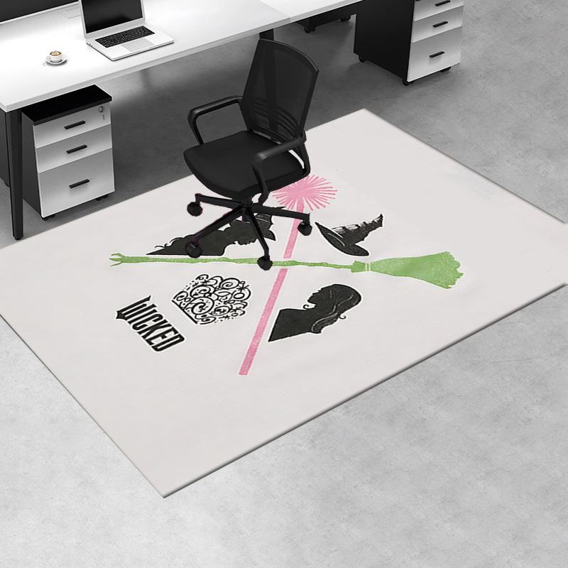 Wicked Pattern Polyester Office Carpet Chair Mats, Home Decor Dormitory Floor Protector with Anti Sk