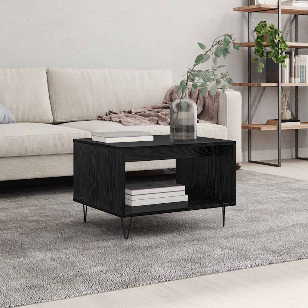 Coffee Table Black Oak Effect 60 X 50 X 40 Cm Engineered Wood