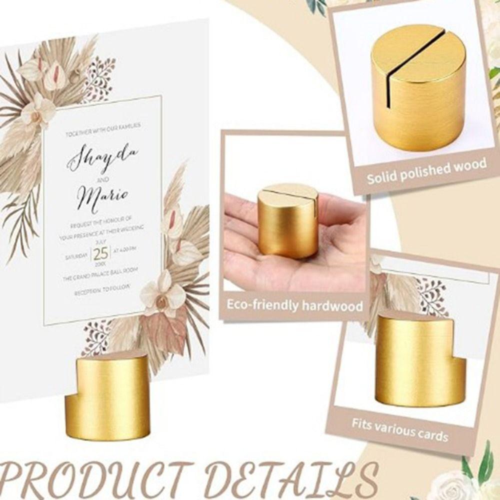 Multi-Shapes Table Number Stands Natural Pine Wood Wooden Card Holder Table Name Holder  Office Tag