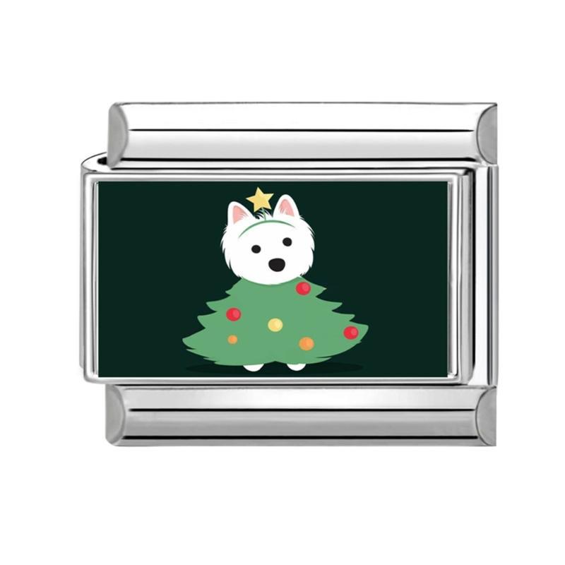 

Итальянские шармы-звенья из нержавеющей стали, рождественские украшения, фурнитура для изготовления ювелирных изделий, подходят для изготовления браслетов