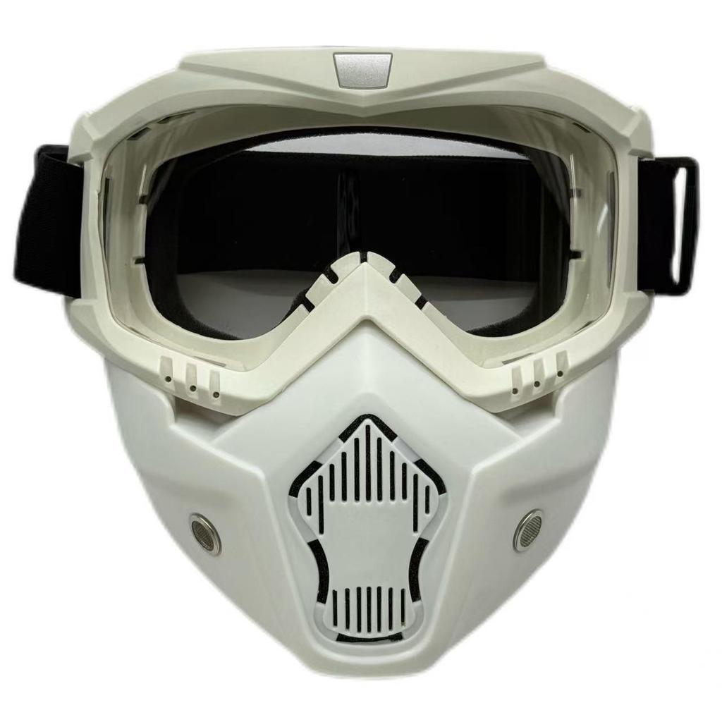 Retro Outdoor Motorradbrille & Integrierte Maske - Wind- & Sanddicht für Bergsteigen und Offroad-Abenteuer