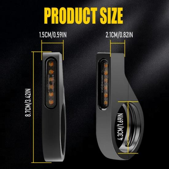 2X Front Motorcycle 39mm Fork LED Amber White DRL Turn Signal Light Indicator