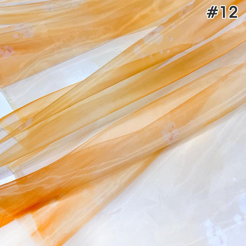 1M Chinese Style Gradient Ultra-thin Chiffon Designer Fabric Translucent Tulle Fabric DIY Ancient Hanfu Dress Costume Upholstery