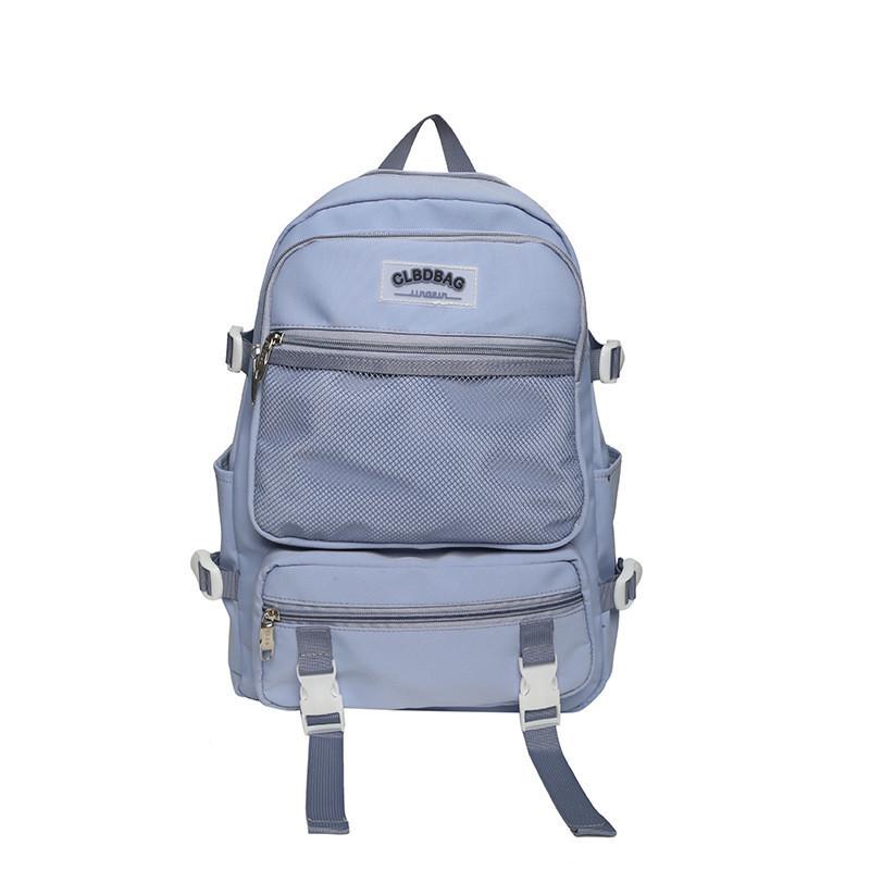 Stylish Korean-style Student Backpack With Large Capacity And Adjustable Air Cushion Straps Blue