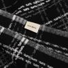 Black White Plaid 100% Wool Scarves Pashmina Thicken Women Winter Soft Long Scarves Shawls Fashion Short Tassel Warm Neck Scarf