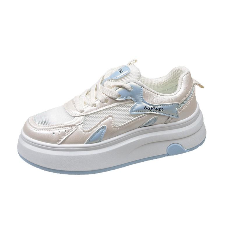 Mesh Versatile Little White Shoes Women's 2025 Summer and Autumn New Fashion Lace-up Comfortable Dad Shoes Breathable and Lightweight Casual Shoes