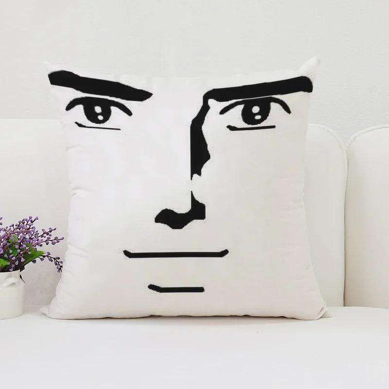 Home Decor Funny Cartoon Face Patterns Throw Pillow Covers Pattern Cushion Cover Suitable For Sofa Bedroom Car Pillow Cover