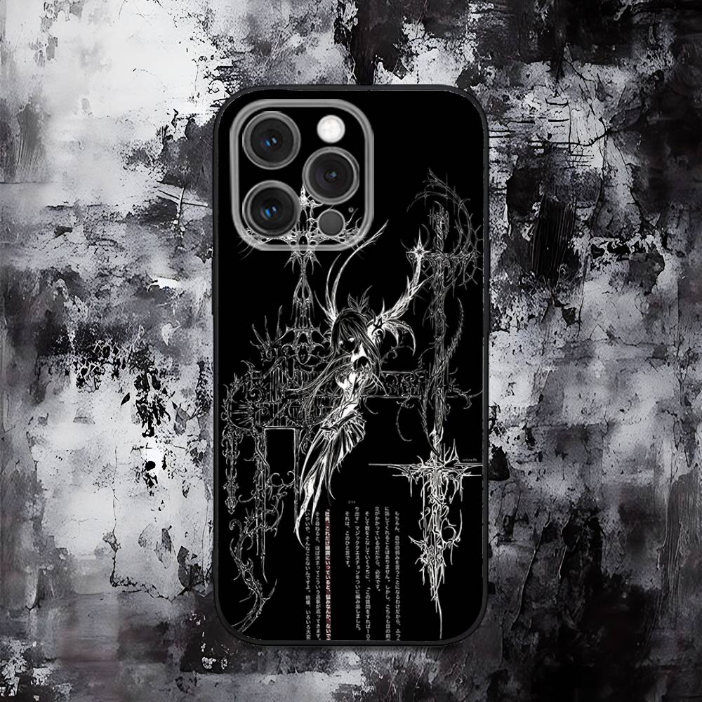 Gothic Coquette Cyber Sigilism Phone Case For iPhone 16,15,14,13,12,11,Pro,Max,Plus,X,XS,SE,E,Mini,Soft Silicone Black Case
