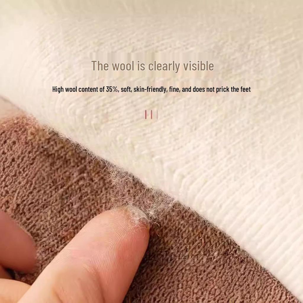 Rui Cai Çocuk Yünlü Orta Boy Polar Astarlı Çoraplar – Erkek ve Kız Çocukları İçin Sıcak, Kalın Kaşmir, İlkbahar, Sonbahar, Kış İçin Mükemmel