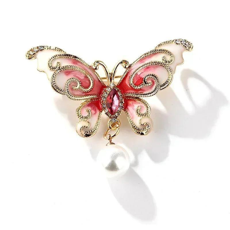 Butterfly Moth Hard Enamel Pins Creative Gifts Lily of The Valley Vine Brooches Lapel Badge Black Jewelry Gift Accessories
