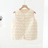 Women's Lightweight Quilted Liner Vest Crew Neck Single Breasted Padded Inner Warm Gilet 2XL-5XL 3 Solid Colors Fall Winter Layering Waistcoat