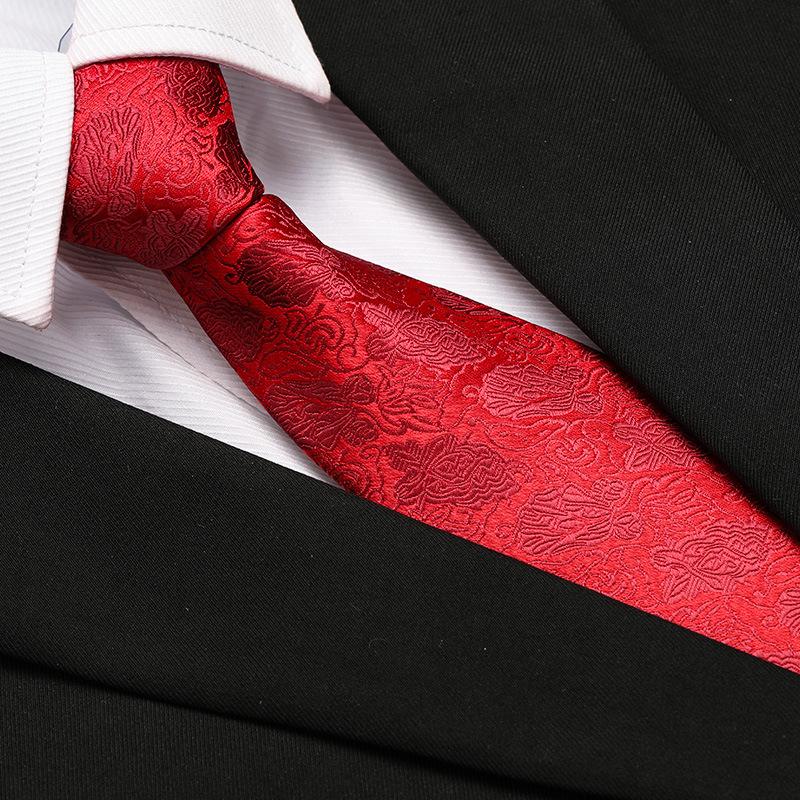 Men'S Formal Wedding Business Tie 8Cm Groom Wedding Banquet Burgundy Tie Hand Zipper Men And Women