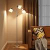 Arc Tree Floor Lamp with 3 Adjustable Rotating Lights, Industrial Standing Lamp with Steel Frame, Silver Tone