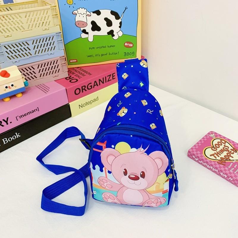 Cartoon Themed Colorful Kids Sling Bag Lightweight Nylon Purse Perfect For Use Everyday