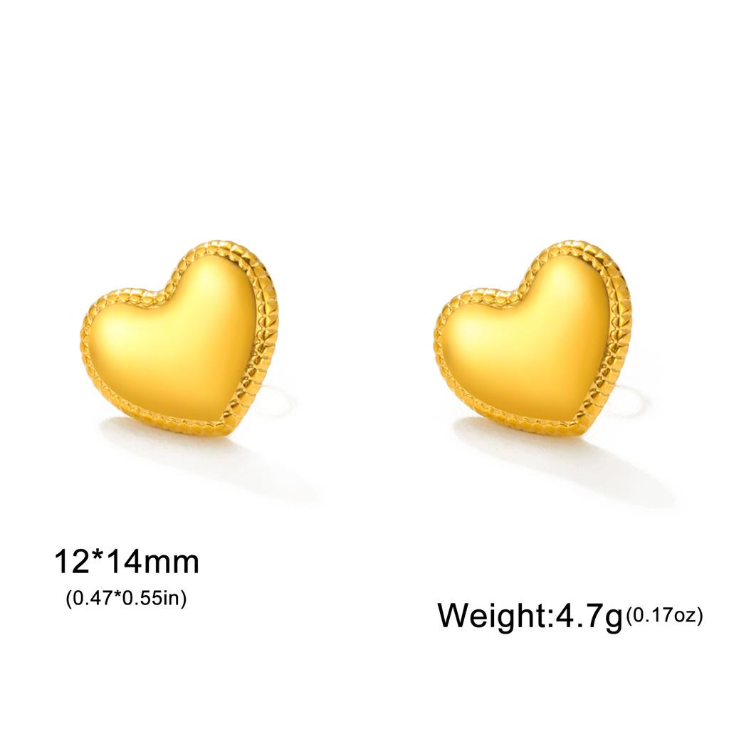 Lucktune Heart Stud Earrings Women Stainless Steel aros mujer Love Cutout Piercing Earrings Trend Kpop Jewelry Gift New