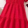 Girl's Skirt Suit Summer Dress Children 6-12Y New V-neck Short-sleeved Dress Princess Dresses